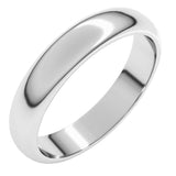 Sterling Silver 4 mm Half Round Band Size 8
