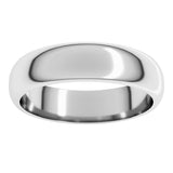 Sterling Silver 5 mm Half Round Band Size 8