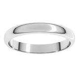 Sterling Silver 3 mm Half Round Band Size 8.5