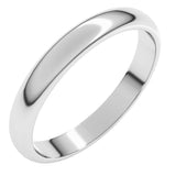 Sterling Silver 3 mm Half Round Band Size 10