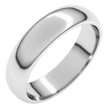 Sterling Silver 5 mm Half Round Band Size 10