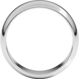 Sterling Silver 7 mm Half Round Band Size 14