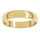 14K Yellow Gold 4 mm Lightweight Half Round Band Size 7.5