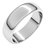 14K White Gold 6 mm Half Round Band Size 12.5
