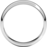 14K White Gold 6 mm Half Round Band Size 12.5
