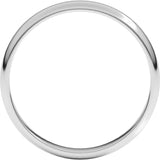 14K White Gold 3 mm Lightweight Half Round Band Size 8