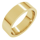 14K Yellow Gold 6 mm Comfort-Fit Flat Band Size 6.5