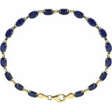 14K Yellow Gold Lab-Grown Blue Sapphire 7 1/4