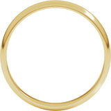 10K Yellow Gold 3 mm Lightweight Half Round Band Size 8