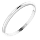 10K White Gold 1.5 mm Half Round Band Size 5