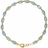 14K Yellow Gold Natural Sky Blue Topaz 7 1/4