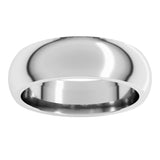 14K White Gold 6 mm Comfort-Fit Half Round Band Size 9