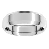 14K White Gold 6 mm Beveled-Edge Comfort-Fit Flat Band Size 8.5