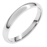 10K White Gold 2.5 mm Lightweight Comfort-Fit Half Round Band Size 7