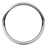 10K White Gold 1 mm Half Round Band Size 9