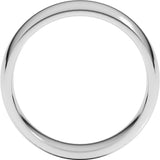 14K White Gold 7 mm Lightweight Comfort-Fit Half Round Band Size 11