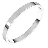 14K White Gold 2 mm Ultra-Lightweight Flat Band Size 6