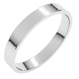 14K White Gold 3 mm Ultra-Lightweight Flat Band Size 7.5