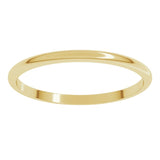 14K Yellow Gold 1.5 mm Lightweight Half Round Band Size 8.5