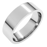 14K White Gold 6 mm Lightweight Comfort-Fit Flat Band Size 8