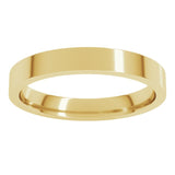 14K Yellow Gold 3 mm Lightweight Comfort-Fit Flat Band Size 10