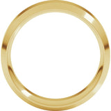 14K Yellow Gold 7 mm Beveled-Edge Comfort-Fit Flat Band Size 8