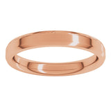 14K Rose Gold 3 mm Beveled-Edge Comfort-Fit Flat Band Size 9