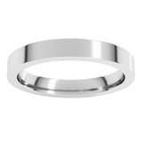Sterling Silver 3 mm Comfort-Fit Flat Band Size 10.5