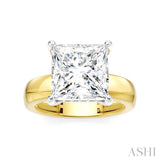 1/8 Ctw Princess Shape Round Cut Diamond Semi-Mount Engagement Ring in 14K Yellow and White Gold