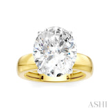 1/8 Ctw Oval Shape Round Cut Diamond Semi-Mount Engagement Ring in 14K Yellow and White Gold