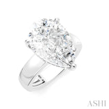 1/6 Ctw Pear Shape Round Cut Diamond Semi-Mount Engagement Ring in 14K White Gold