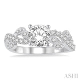 1/4 Ctw Diamond Semi-Mount Engagement Ring in 14K White Gold