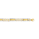 14K Two-Tone Gold Railroad Link Bracelet