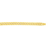 14K Gold 9.3Mm Railroad Link Bracelet
