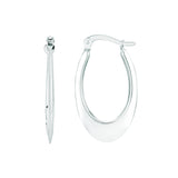 14K Gold Polished Graduated Oval Back To Back Hoop Earring