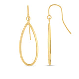 14K Gold Graduated Open Oval Dangle Earring