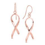 14K Gold Ribbon Freeform Earring