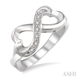 1/50 Ctw Round Cut Diamond Infinity Ring in Sterling Silver