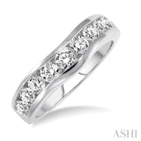 Channel Set Curved Diamond Wedding Band