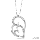 Double Heart Shape Diamond Fashion Pendant