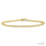 1 ctw Round Cut Diamond Tulip Bracelet in 14K Yellow Gold