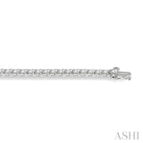 3 Ctw Round Cut Diamond Tennis Tulip Bracelet in 14K White Gold