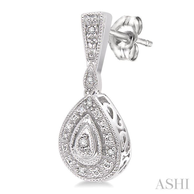 Silver Pear Shape Diamond Earrings - 86029JPADSSSLER – John