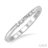 1/10 Ctw Round Cut Diamond Wedding Band in 14K White Gold