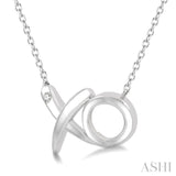 1/50 Ctw 'XO' Hugs and Kisses Round Cut Diamond Fashion Pendant With Chain in Sterling Silver