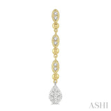 1/2 Ctw Pear & Marquise Lovebright Round Cut Diamond Earrings in 14K Yellow and White Gold