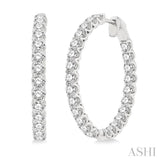 1-Inch Round Inside-Out Diamond Hoop Earrings
