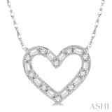 Heart Shape Baguette Diamond Necklace