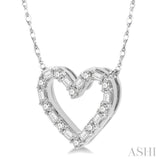 Heart Shape Baguette Diamond Necklace