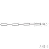 1 Ctw Round Cut Diamond Paperclip Bracelet in 10K White Gold